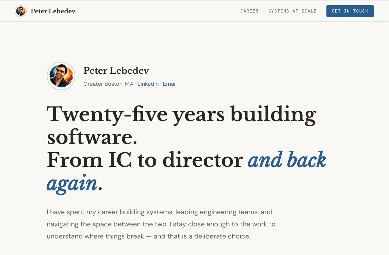 The primer hero section on lebedev.ai